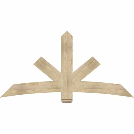 Ekena Millwork Alberta Rough Sawn Timber Gable Bracket, Douglas Fir, 72"W x 36"H x 2"D x 6"F, 12/12 Pitch GBW072X36X0206ALB00RDF